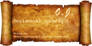 Oszlanszki Jozafát névjegykártya